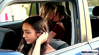 Lily Hall And Candice Dare Make Out In The Backseat