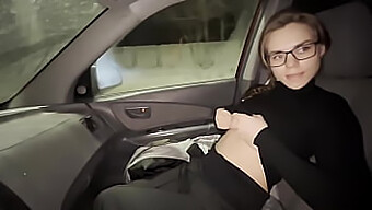 Traffic Jam Blowjob With A Big Boobed Teen