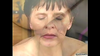 Old And Young: Hairy Milf Gives A Blowjob And Takes A Facial