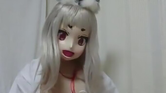 Japanese Kigurumi Shemale In Sexy Kitsune Costume