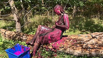 Cute Girl Gets Dirty And Covered In Pink In Messy Sex Scene