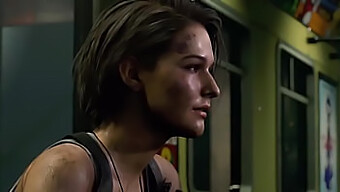 Fekete-Fehér 3d Animáció: Jill Valentine Élvezi A Nagy Farkat