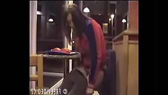 Fast Food Floor Play: Girl Peeing On Display